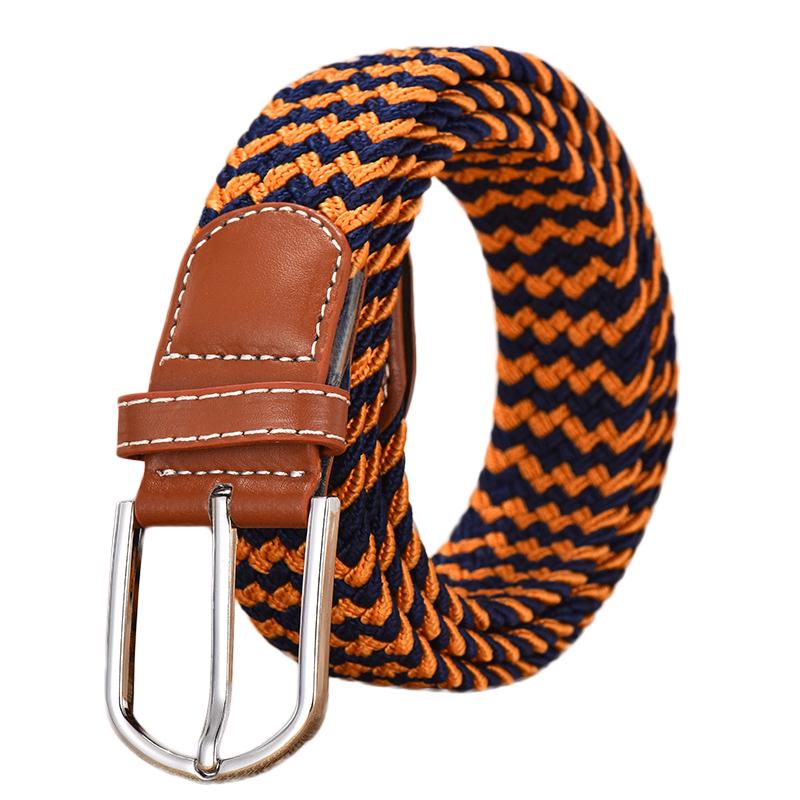 Men and Women Elastic Casual Student Belt Fashion Wild Woven Canvas Buckle Stretch
