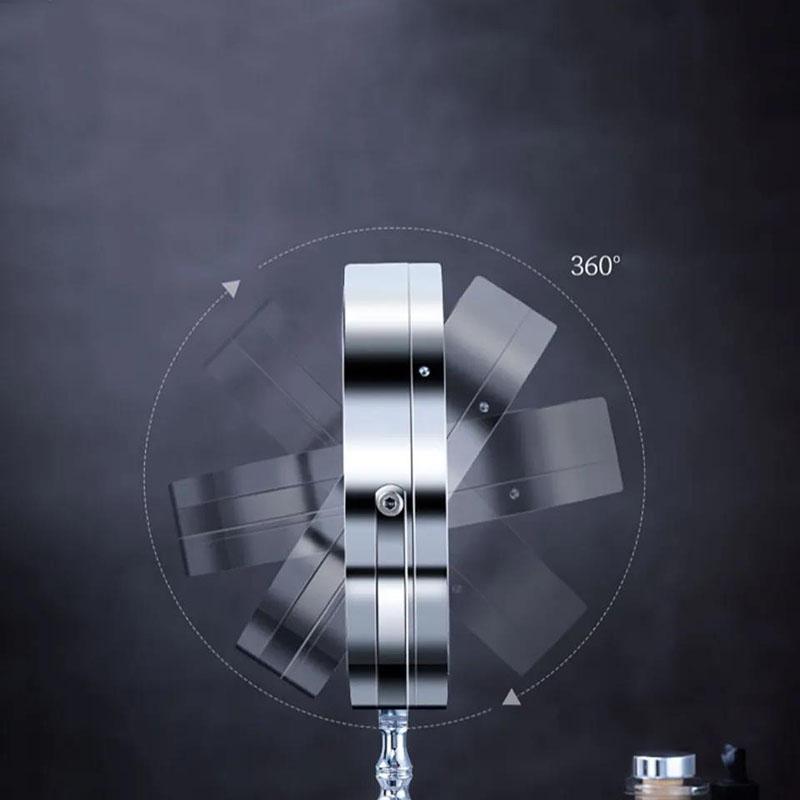 Double-sided Makeup Mirror Desktop Led with Light HD Fill Light Touch Screen USB Charging Bright Silver Plated