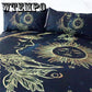 Home Decor Sun Flower Embroidery Duvet Cover with Pillow Cases Quilt Cover 3 Pcs Bedding Set