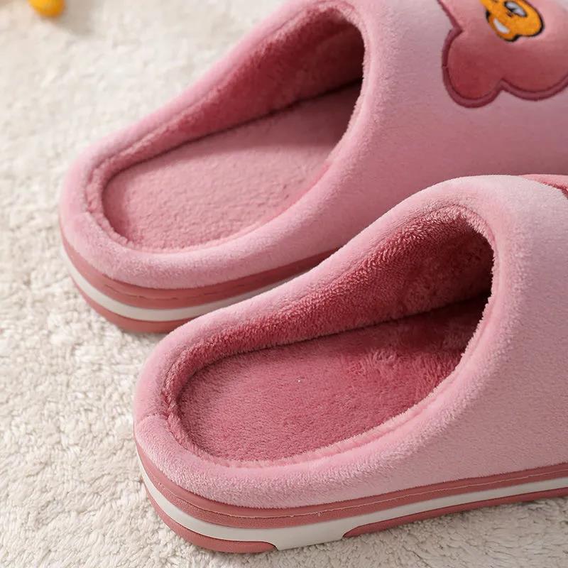 Winter Home Warm Indoor Cotton Slippers Couple Thick Non-slip Slippers