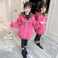 Girls' Cashmere Warm Jacket Korean Style Plus Velvet Padded Jacket Autumn and Winter Windproof Hooded Top