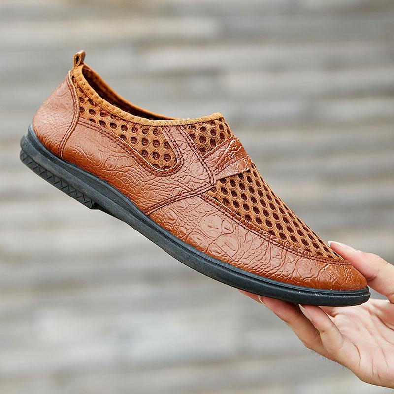 Summer Breathable Mesh Men's Shoes Lazy Casual Sandals Men