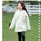 Girl Bear Autumn and Winter Plus Velvet Thick Wool Sweater Children's Warm and Windproof Winter Jacket