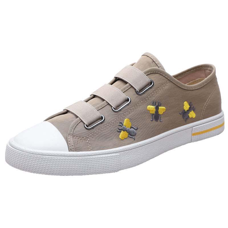 Plus Size 38-44 Summer Men Canvas Sneakers Comfortable Deodorant Running Basketball Shoes Breathable Shockproof Non-slip Bee Shoes