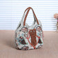 Women Anvas Cotton and Linen Woven Handbag Casual Daily Shopper Simple Ethnic Style Animal Flower Print Pattern