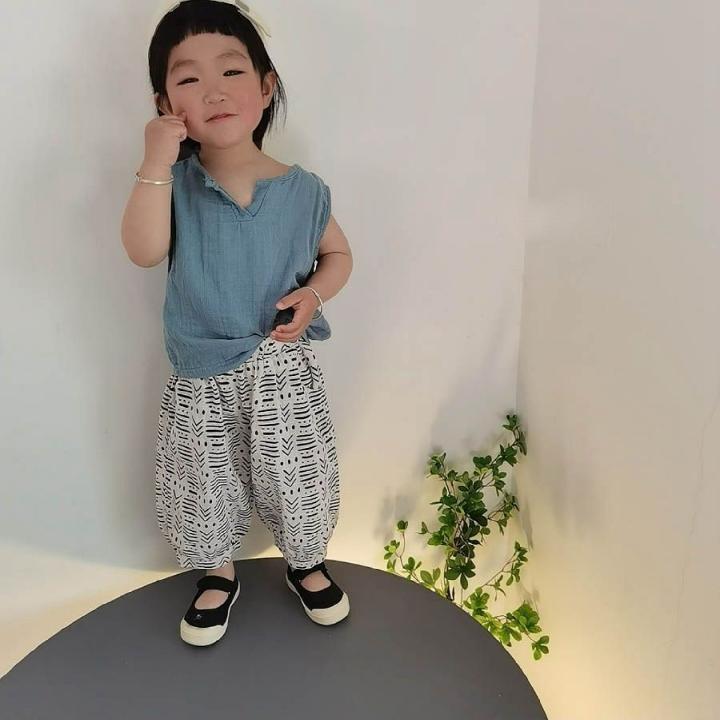 Children's Pants Summer Girls and Boys Casual Printing Knickerbockers Pants  Waist Baby Anti-mosquito Casual Pants