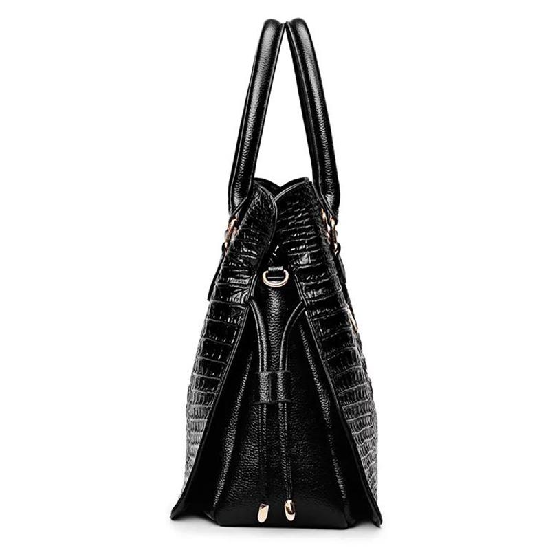 Genuine Leather Cowhide Soft Leather Crocodile Pattern Portable Handbags European and American Fashion Atmospheric Casual Shoulder Bag
