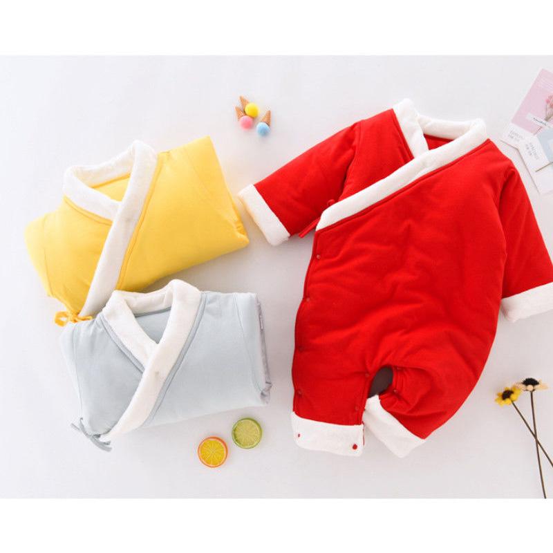 Newborn Clothes Winter Newborn Thickened Suit Baby One-piece Clothes Autumn Clothes Autumn and Winter Baby Clothes