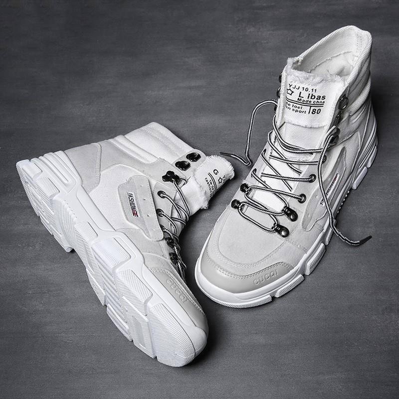 Outdoor Work High-top Shoes Men's Shoes Men's Hip Hop Shoes Men's Casual Canvas Martin Boots Men