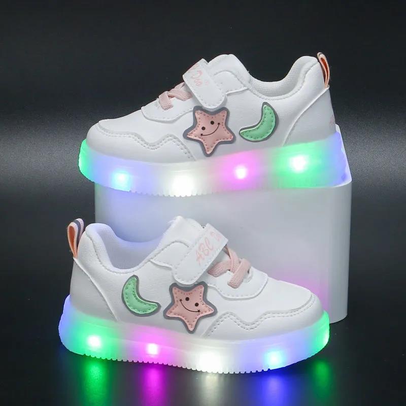 Spring and Autumn Small White Shoes, Board Shoes, Boys' Single Shoes, Girls' Toddlers, Non Slip and Wear-resistant Soft Soled Velcro, Versatile