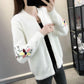 Imitation Mink Fleece Knitted Cardigan Spring and Autumn Loose Short Coat Fashion Thick Top