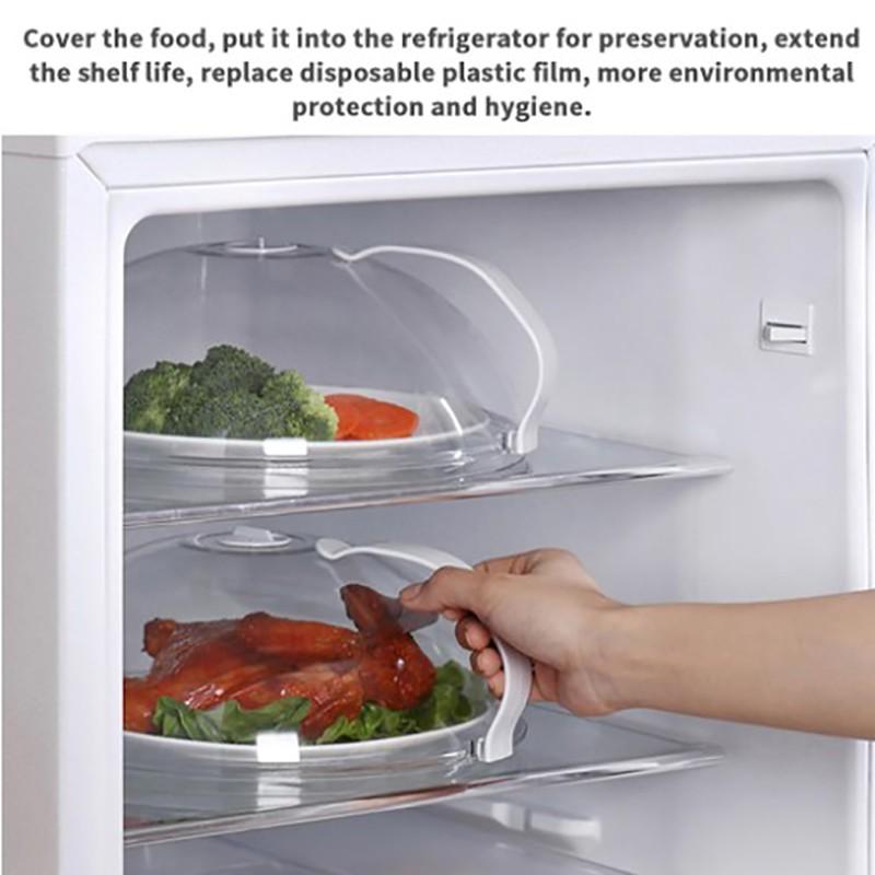 Professional Microwave Food Anti-Spray Cover, High Temperature Resistance 200 Degrees with Handle