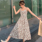 Floral Sling Dress Artificial Ice Silk Fabric Cool and Breathable A-line Skirt Mid-length Skirt Slim Female Sling Halter Dress