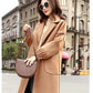 Autumn and Winter Coat Women's Mid-length Cotton and Thick Woolen Loose Casual Coat