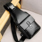 Leather Texture Men's Chest Bag Casual Shoulder Bag Messenger Small Backpack Men's Soft Leather Bag