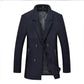 Fashion Trend Slim Men's Windbreaker Short Suit Collar Double-breasted Woolen British Style Wool Coat