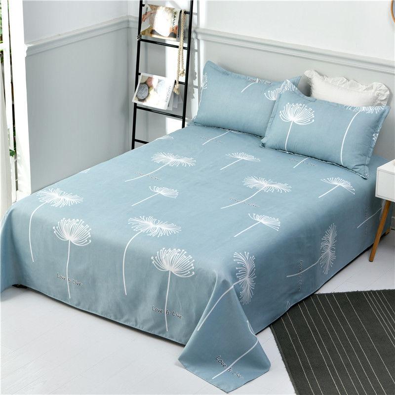 Three-piece Bedding, Pillowcase, Sheet, Three-piece Cotton, Skin-friendly, Breathable, Sweat-absorbent, Washed Cotton Sheets