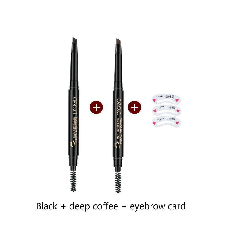 Double eyebrow pencil waterproof sweatproof Non-staining long-lasting non-fading thrush artifact