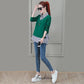 Cotton Plus Size Fake Two-piece Blouse Fall Loose Long Sleeve Sweater Women