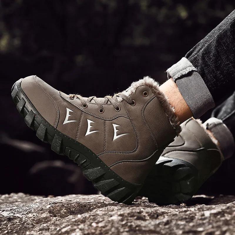 Men's Winter Snow Boots Men's Cotton Shoes High-top Large Size Men's Boots Plus Velvet Warmth Thick Cotton Boots