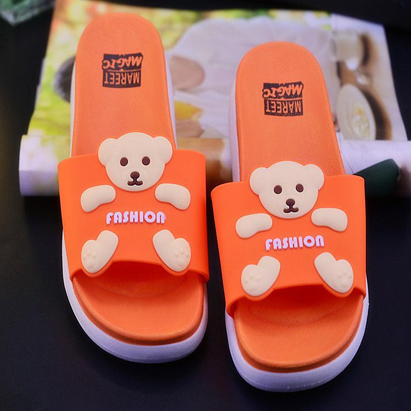 Slippers Female Indoor Home Cute Princess Wind Cartoon Bear Bathroom Bath Non-slip Wet Water Sandals and Slippers
