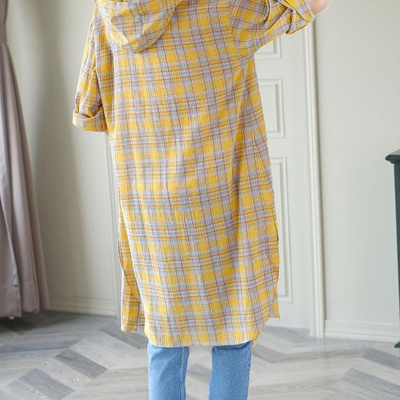 Spring Summer Hooded Long Sun Protection Coat Women's Large Size Loose Versatile Casual Shirt Striped Cardigan Jacket