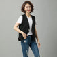 Women's Thin Suit Waistcoat Sleeveless Jacket Ladies Casual Single Button V-neck Short Suit Jacket Straight Vest Women's Suit Vest