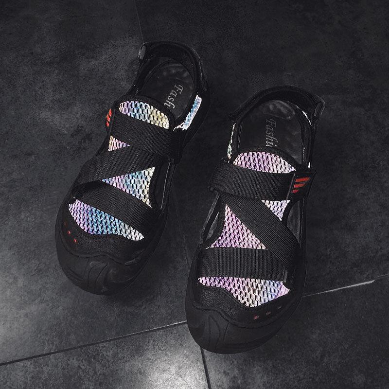 Men's Sandals Trend Breathable Soft Bottom Fashion Hole Outdoor Beach Sandals Men Relaxed and Comfortable