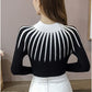 Half-high Neck Bottoming Shirt Women's Fall and Winter Stretch Sweater Women's Thin Pullover Sweater Striped Long-sleeved Top