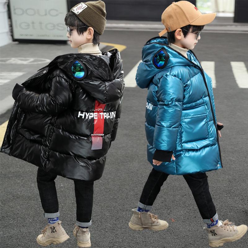 Good-looking Boys' Cotton-padded Jacket Mid-length Thick Winter Clothing Fashion Medium-and-large Children's Down Cotton Jacket