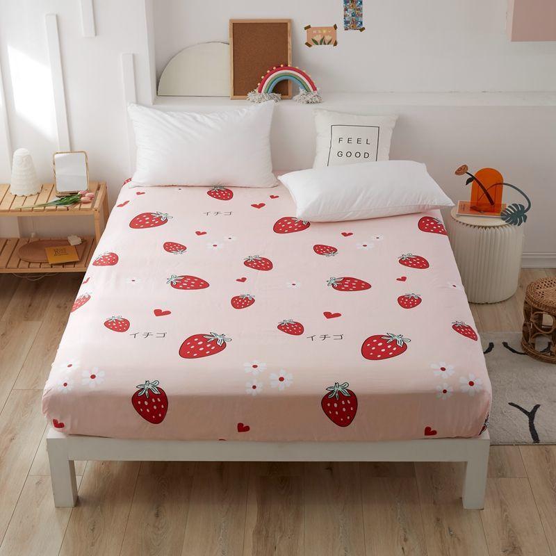 Skin-friendly Cotton Bed Sheet Single Piece Cotton Bed Cover Non-slip Fixed Mattress Cover Dust Protection Cover Bedding