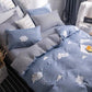 Four Seasons Simple Embroidery Four-piece Household Thickening Brushed Duvet Cover Dormitory Bedding Set
