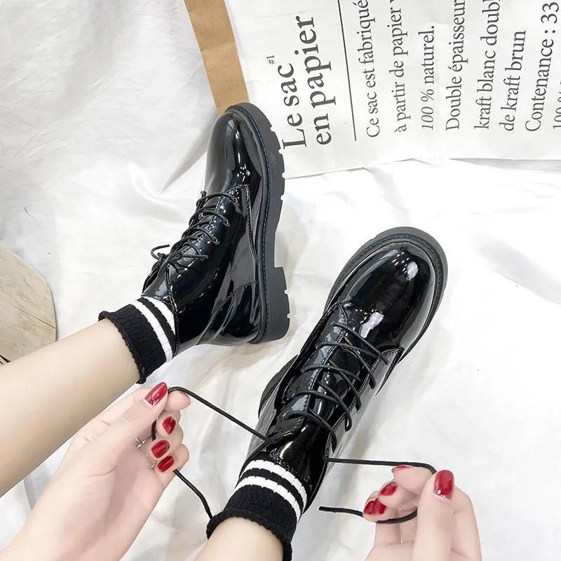 Winter Cotton Shoes All-match Ins Martin Boots Women's British Style Short Boots Small Leather Shoes
