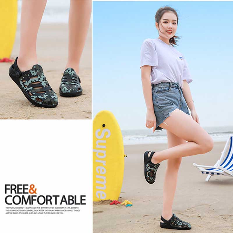 Couples Unisex Camouflage Hole Shoes Beach Slippers Sandals Outdoor Casual Shoes