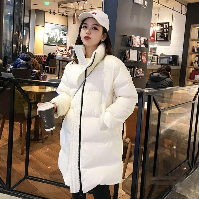 Winter Loose Plus Size Cotton-padded Jacket Medium-length Casual Simple Jacket Fashionable All-match Female Down Padded Coat
