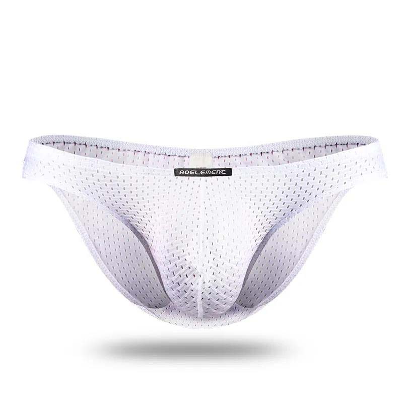 Men's Ice Silk Briefs Thin Section Mesh Eye Transparent Sexy Panties