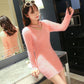 Winter Sweater Dress for Women Stretch Knitted Dress Female  Sexy Wrap Dress Long Sleeve Tight V-neck High Waist Bottoming Bodycon Dress
