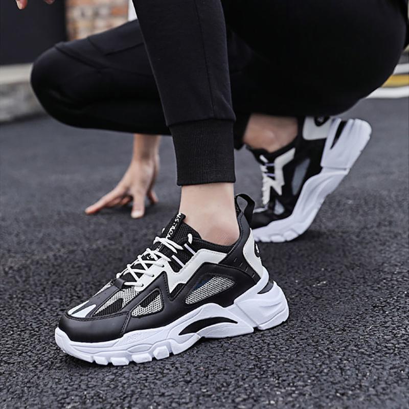 Men's Trendy Fashion Sneakers Waterproof and Odor-resistant Young Student Daddy Shoes Korean Casual Running Shoes