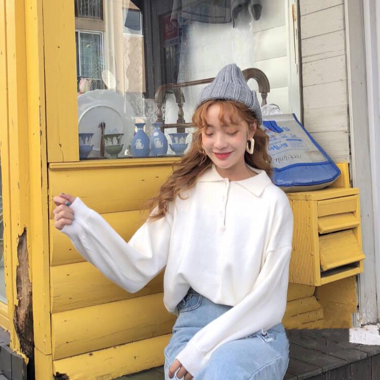 Pofulove Soft Waxy Girl Custom Student Sweater Women's College Style Autumn and Winter Loose Pullover Turtleneck Women