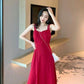Summer Off-shoulder Suspender Dress Sexy  Slimming Long   Black Dress Women