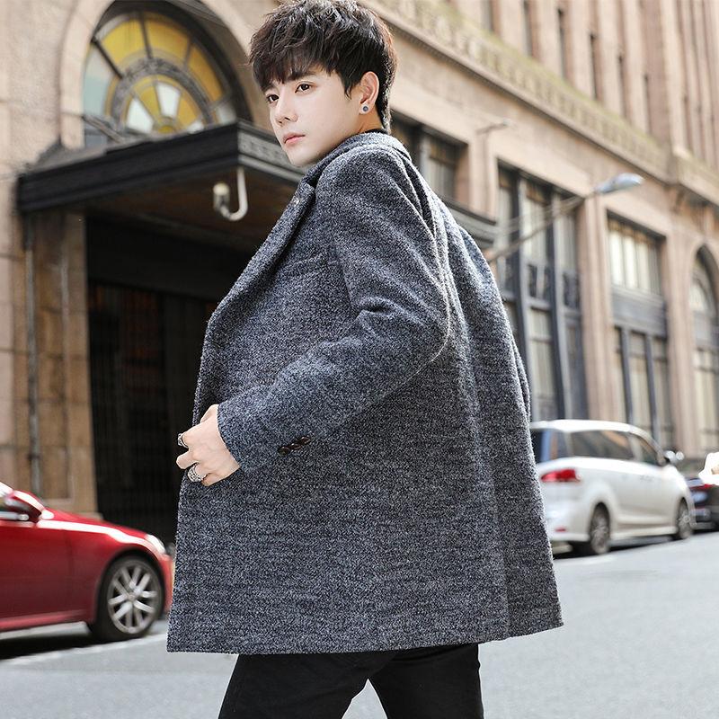 Winter Short Men's Coat Korean Fashion All Over Coat Young Students English Simple Suit