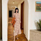 Female Floral Print Suspender Vintage Vacation Dress Elegant Slim Fishtail Long Holiday Backless Dress