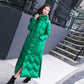 Chinese Style Ethnic Style Down Jacket Women's Long Over-the-knee National Style Retro Buckle Jacket