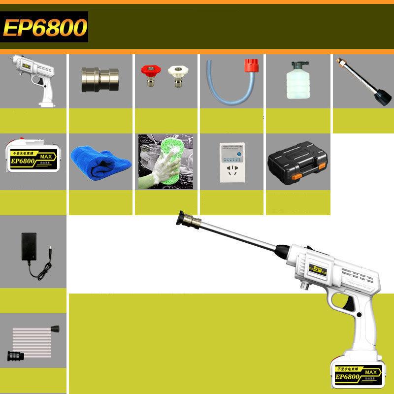 128VF Luxury Automatic High Pressure Water Gun Set Rechargeable Wireless Car Washer Cleaning Tool with Tool Box