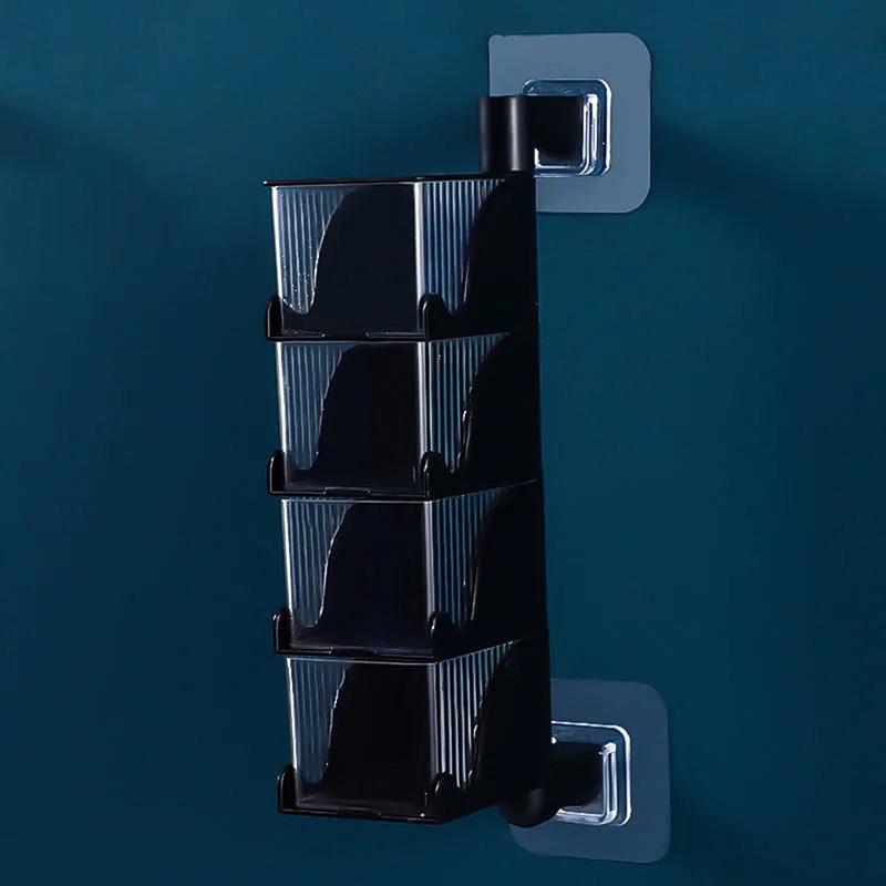 Net Celebrity Spice Box Multi-cell with Lid Household Multi-function Body Rotatable Wall-mounted Kitchen Set Storage Artifact