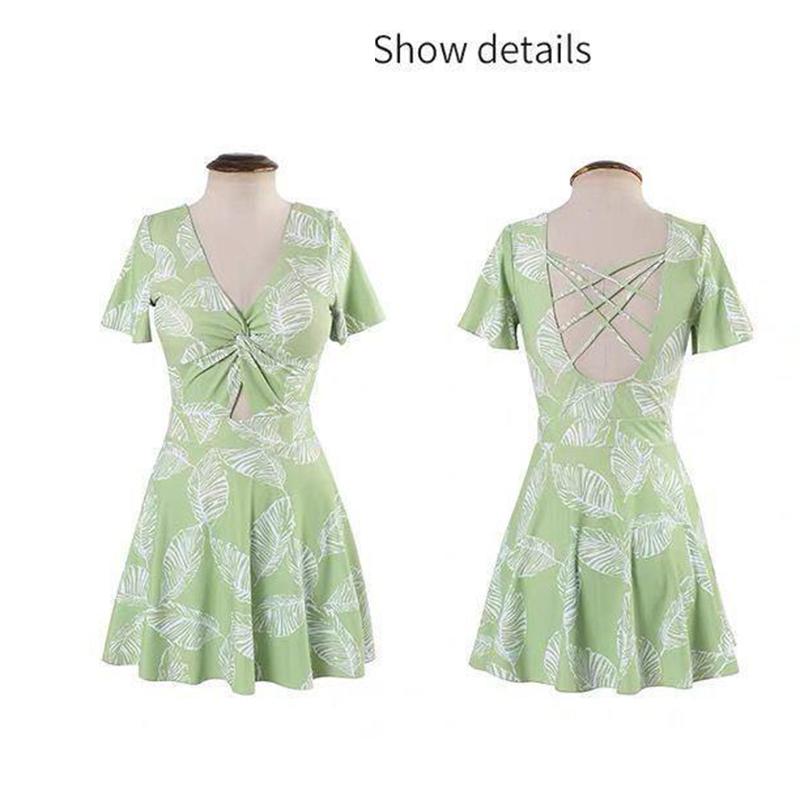 Swimsuit Women's Small Fresh and Thin Skirt-style One-piece Swimsuit Sweet and Cute Beach Ladies One-piece Swimsuit