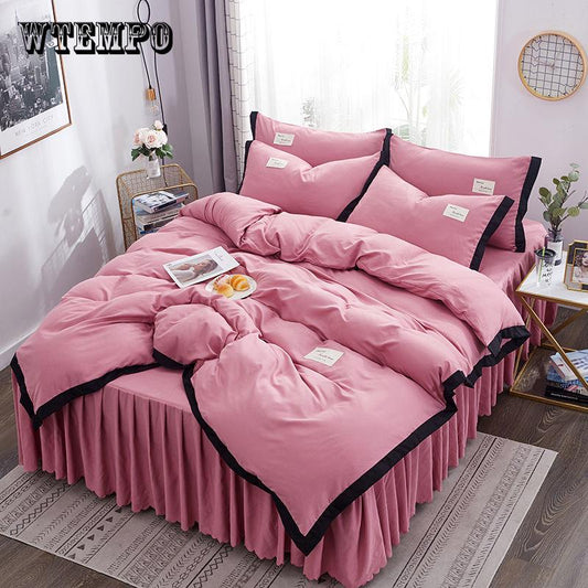 Egypt cotton satin Princess Bedding Set Embroidery Inlaid jewelry Duvet cover set Bed Sheet