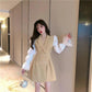 Temperament A-line Dress Spring and Autumn New Suit Skirt Temperament Puff Sleeves Long-sleeved Waist Dress Women's Summer