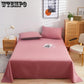 Solid Color Bed Sheet Cotton Mattress Protector Cover Flat Sheet 1pcs Soft Bedclothes Twin Queen King Size