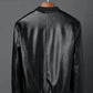 Autumn and Winter Leather Jacket Men's Fleece Leather Jacket Korean Version Slim PU Leather Jacket Men's Leather Jacket